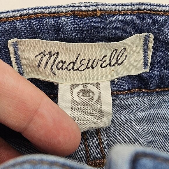 Madewell Curvy High Rise Skinny Crop Jean Medium Wash Women's Size 27 Distressed - Picture 3 of 10